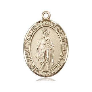14kt Gold Filled Saint Bartholomew the Apostle Medal Engraved Catholic Saint Jewelry