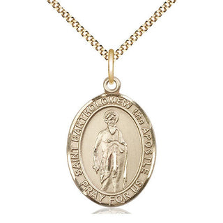 14kt Gold Filled Saint Bartholomew the Apostle Medal Catholic Jewelry Engraved Catholic Saint Jewelry