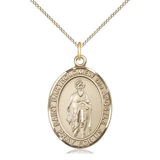 14kt Gold Filled Saint Bartholomew the Apostle Medal Catholic Jewelry Engraved Catholic Saint Jewelry