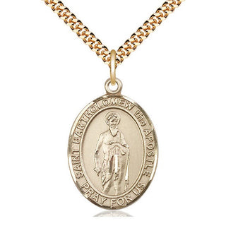 14kt Gold Filled Saint Bartholomew the Apostle Medal Catholic Jewelry Engraved Catholic Saint Jewelry