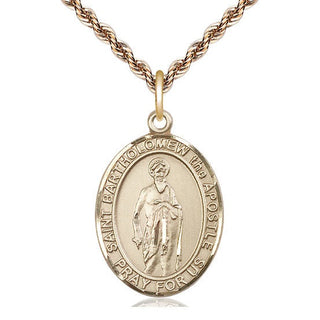 14kt Gold Filled Saint Bartholomew the Apostle Medal Catholic Jewelry Engraved Catholic Saint Jewelry