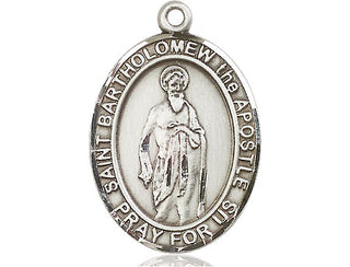 Pewter Saint Bartholomew the Apostle Medal Engraved Catholic Saint Jewelry