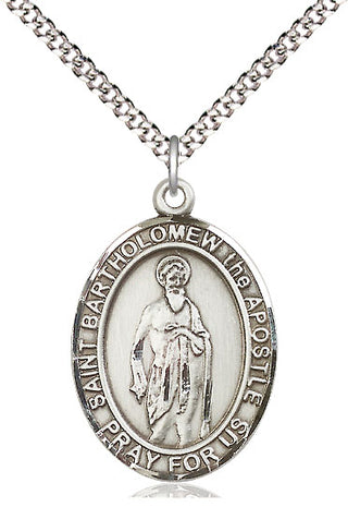 Pewter Saint Bartholomew the Apostle Medal Catholic Jewelry Engraved Catholic Saint Jewelry