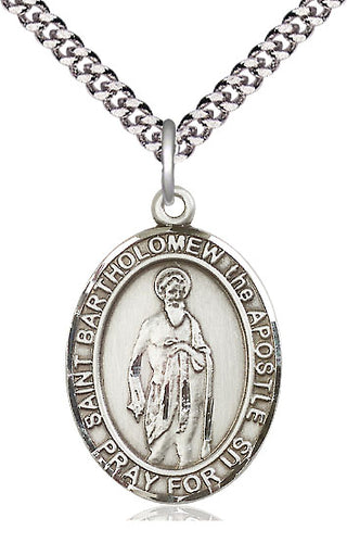Pewter Saint Bartholomew the Apostle Medal Catholic Jewelry Engraved Catholic Saint Jewelry