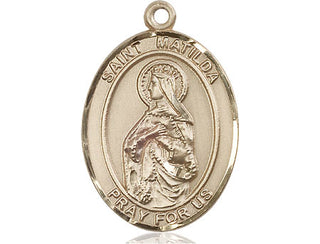 14kt Gold Filled Saint Matilda Medal Engraved Catholic Saint Jewelry