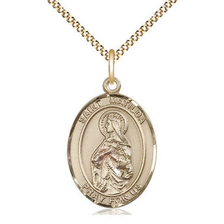 14kt Gold Filled Saint Matilda Medal Catholic Jewelry Engraved Catholic Saint Jewelry