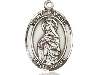 Pewter Saint Matilda Medal Engraved Catholic Saint Jewelry