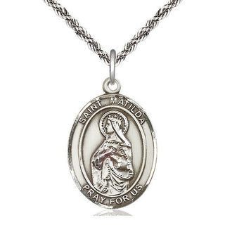 Sterling Silver Saint Matilda Medal Catholic Jewelry Engraved Catholic Saint Jewelry