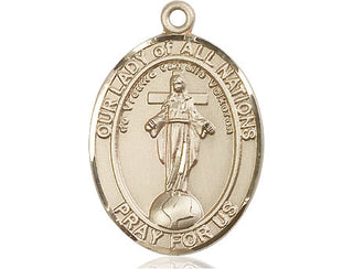 14kt Gold Our Lady of All Nations Medal | Engravable