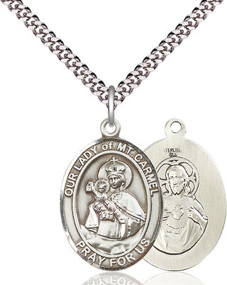 Pewter Our Lady of Mount Carmel Medal Catholic Jewelry
