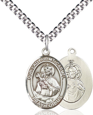 Pewter Our Lady of Mount Carmel Medal Catholic Jewelry