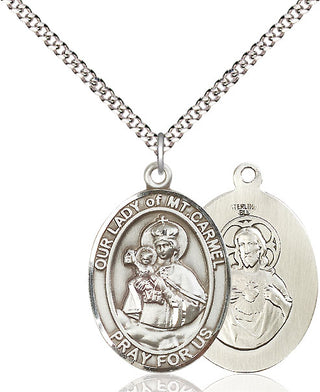 Pewter Our Lady of Mount Carmel Medal Catholic Jewelry