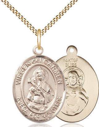 14kt Gold Filled Virgen del Carmen Medal Catholic Jewelry