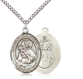 Sterling Silver Our Lady of Mount Carmel Medal Catholic Jewelry