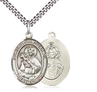 Sterling Silver Our Lady of Mount Carmel Medal Catholic Jewelry