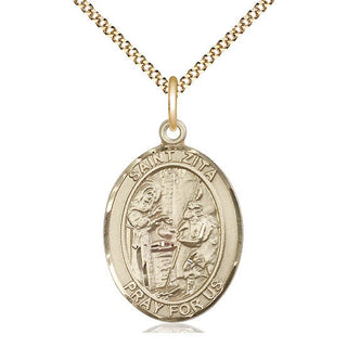 14kt Gold Filled Saint Zita Medal Catholic Jewelry Engraved Catholic Saint Jewelry