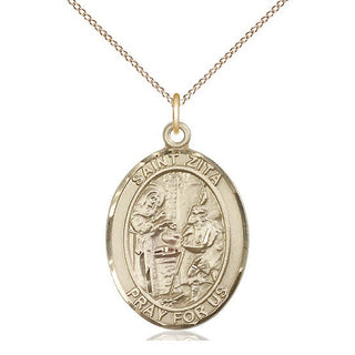 14kt Gold Filled Saint Zita Medal Catholic Jewelry Engraved Catholic Saint Jewelry