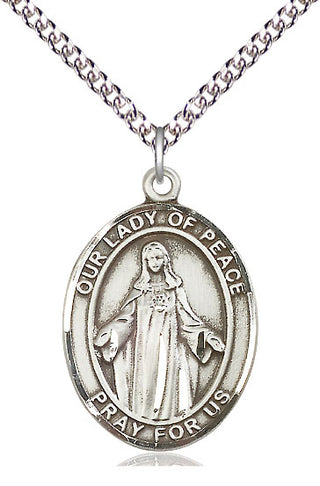 Sterling Silver Our Lady of Peace Medal | Large | Engravable