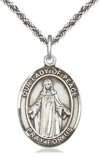Sterling Silver Our Lady of Peace Medal | Large | Engravable