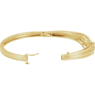 14K Yellow Hinged Bangle 6 1/2" Bracelet