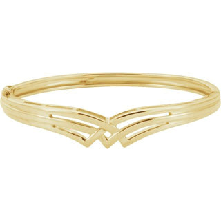 14K Yellow Hinged Bangle 6 1/2" Bracelet