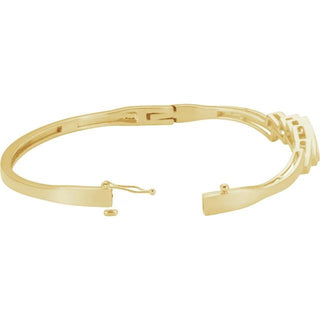 14K Yellow Hinged Bangle 6 1/2" Bracelet