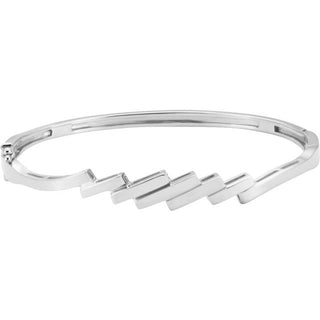 14K White Hinged Bangle 6 1/2" Bracelet
