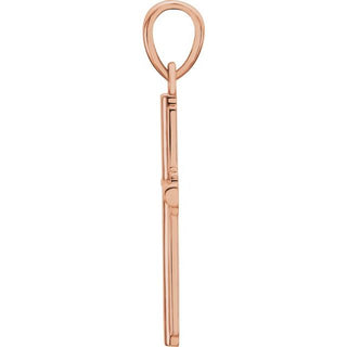 14K Rose Cross Pendant