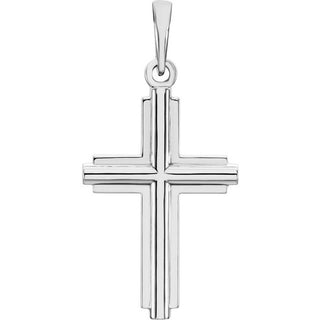 14K White Cross Pendant