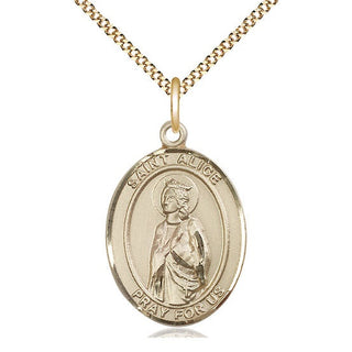 14kt Gold Filled Saint Alice Medal Catholic Jewelry Engraved Catholic Saint Jewelry