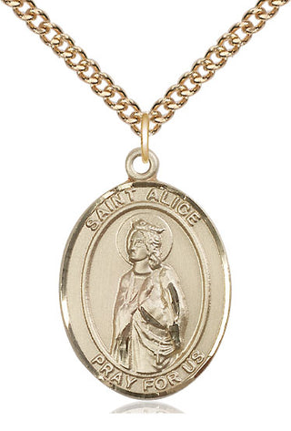 14kt Gold Filled Saint Alice Medal Catholic Jewelry Engraved Catholic Saint Jewelry