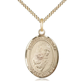 14kt Gold Filled Blessed Trinity Medal Catholic Jewelry Engraved Catholic Saint Jewelry