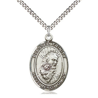 Pewter Blessed Trinity Medal Catholic Jewelry Engraved Catholic Saint Jewelry