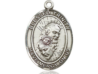 Sterling Silver Blessed Trinity Medal Engraved Catholic Saint Jewelry