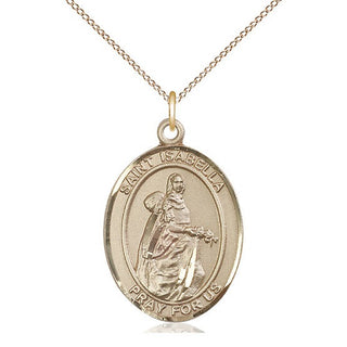 14kt Gold Filled Saint Isabella of Portugal Medal Catholic Jewelry Engraved Catholic Saint Jewelry