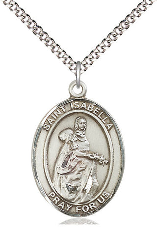 Pewter Saint Isabella of Portugal Medal Catholic Jewelry Engraved Catholic Saint Jewelry
