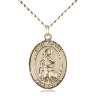 14kt Gold Filled Saint Rachel Medal Catholic Jewelry Engraved Catholic Saint Jewelry