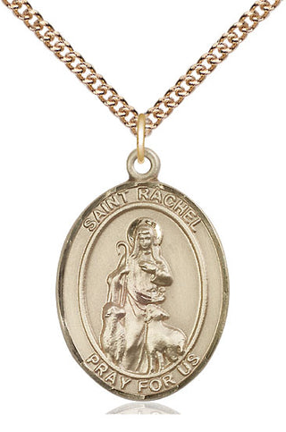 14kt Gold Filled Saint Rachel Medal Catholic Jewelry Engraved Catholic Saint Jewelry