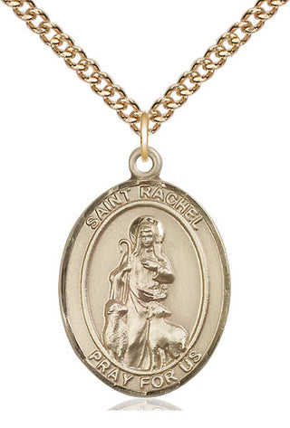 14kt Gold Filled Saint Rachel Medal Catholic Jewelry Engraved Catholic Saint Jewelry