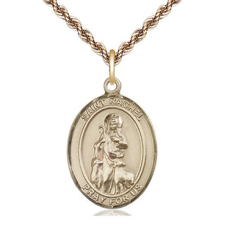 14kt Gold Filled Saint Rachel Medal Catholic Jewelry Engraved Catholic Saint Jewelry
