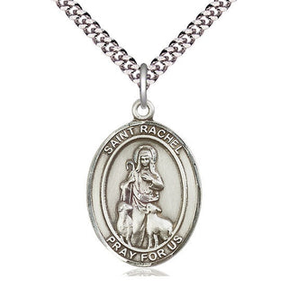 Pewter Saint Rachel Medal Catholic Jewelry Engraved Catholic Saint Jewelry
