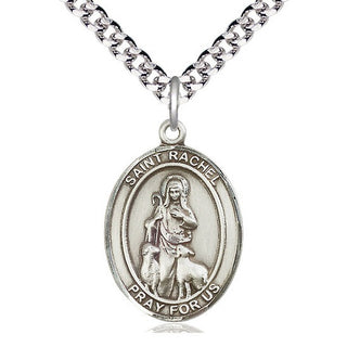 Pewter Saint Rachel Medal Catholic Jewelry Engraved Catholic Saint Jewelry