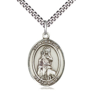 Pewter Saint Rachel Medal Catholic Jewelry Engraved Catholic Saint Jewelry