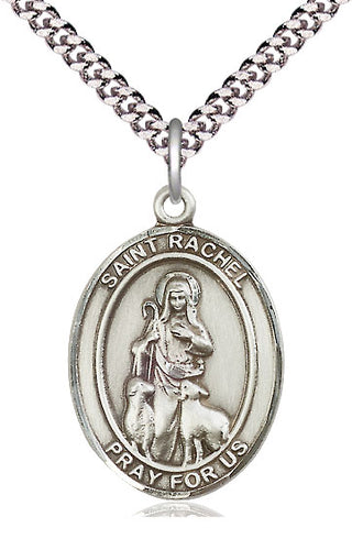 Sterling Silver Saint Rachel Medal Catholic Jewelry Engraved Catholic Saint Jewelry
