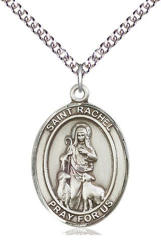 Sterling Silver Saint Rachel Medal Catholic Jewelry Engraved Catholic Saint Jewelry