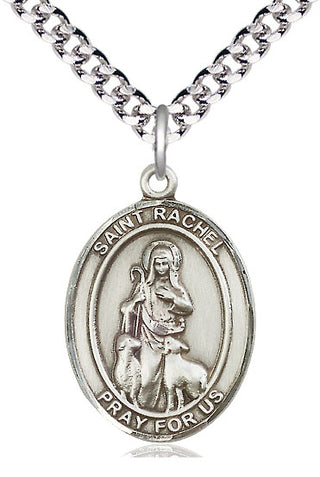 Sterling Silver Saint Rachel Medal Catholic Jewelry Engraved Catholic Saint Jewelry