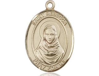 14kt Gold Filled Saint Rebecca Medal Engraved Catholic Saint Jewelry