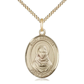 14kt Gold Filled Saint Rebecca Medal Catholic Jewelry Engraved Catholic Saint Jewelry