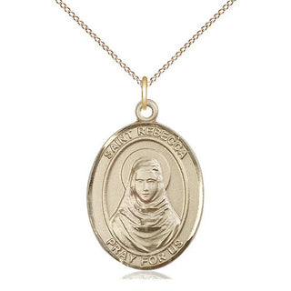 14kt Gold Filled Saint Rebecca Medal Catholic Jewelry Engraved Catholic Saint Jewelry