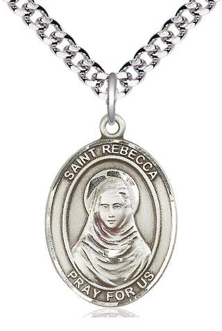 Pewter Saint Rebecca Medal Catholic Jewelry Engraved Catholic Saint Jewelry